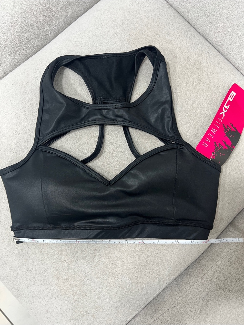 BJX Fitwear Black Strappy Cutout Activewear Top size small